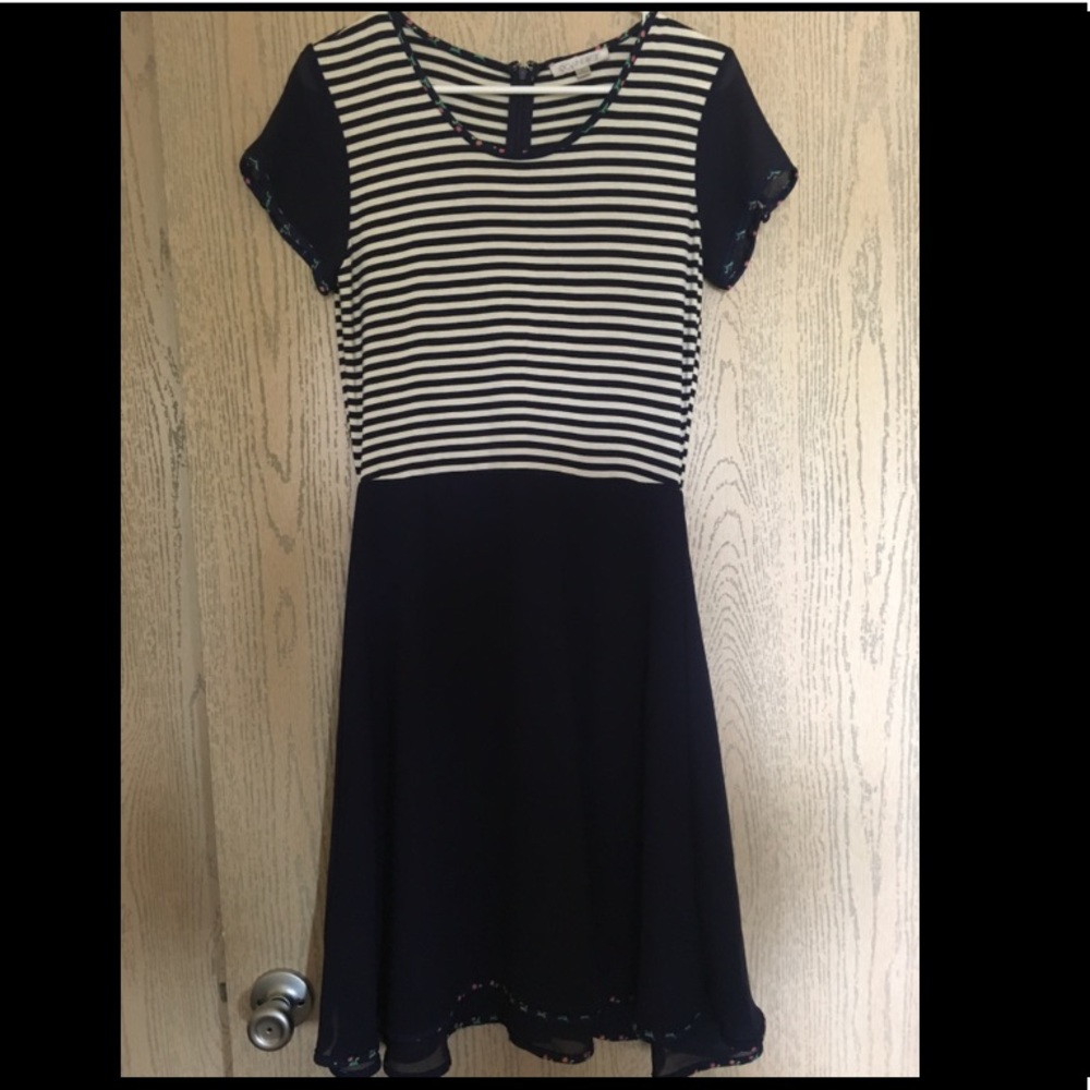 DownEast Navy Striped DownEast Dress